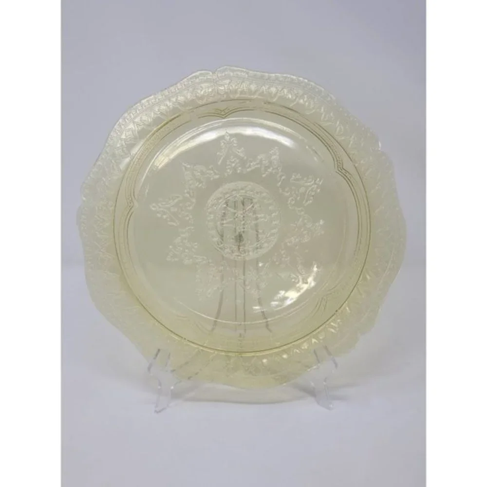 Vintage Federal Glass Depression Glass Dinner Plate Yellow Patrician‎ Spoke